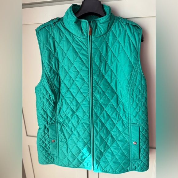 Talbots Jackets & Blazers - NWT Talbots Turquoise Quilted Puffer Fleece Lined Vest SZ XL